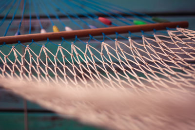 Close-up of sea seen through boat