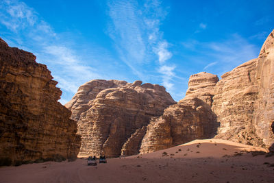 Panoramic view of rock formations against sky