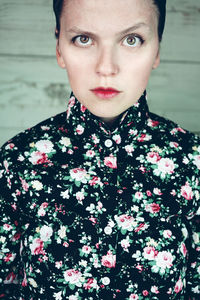 Portrait of woman standing outdoors