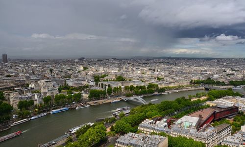 High angle view of city