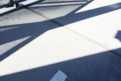 High angle view of zebra crossing on street