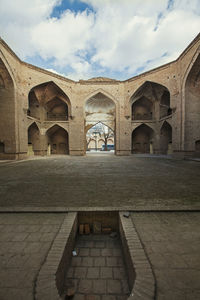 Exterior of historic building against sky