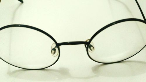 High angle view of eyeglasses on table