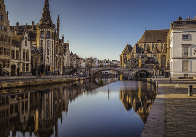 Reflection of buildings in water