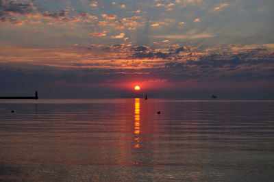 Scenic view of sunset over sea