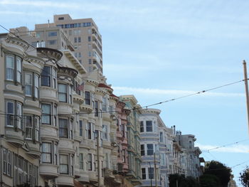 Low angle view of residential buildings against sky