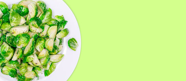 Directly above shot of food in plate on table