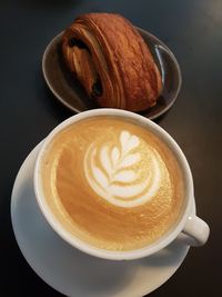 Close-up of cappuccino coffee