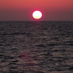 Scenic view of sea at sunset