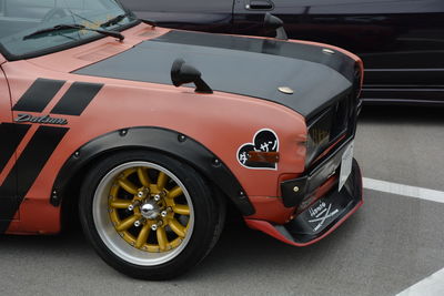 High angle view of vintage car