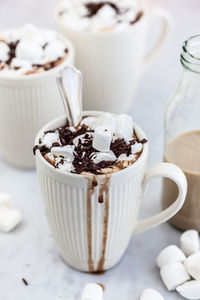 Close-up of coffee cup on table