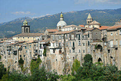 Panorama of sant'agata de' goti, a medieval village in campania region, italy.