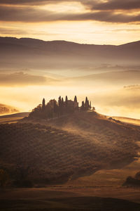 Scenic view of landscape during sunset