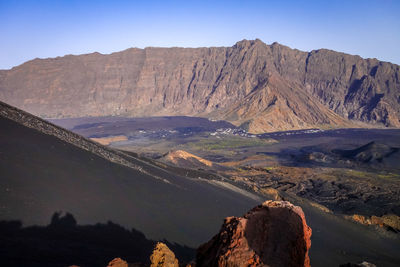 Aerial view of mountain range