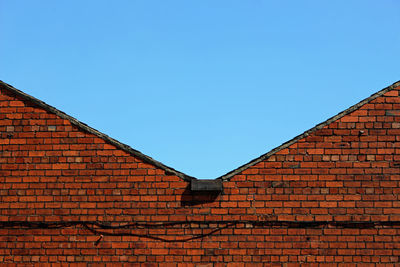 Low angle view of building against blue sky