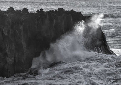 Water flowing through rocks