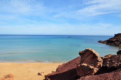 Scenic view of beach against sky