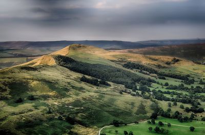 High angle view of landscape against sky