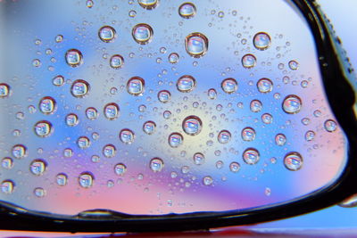 Close-up of raindrops on glass