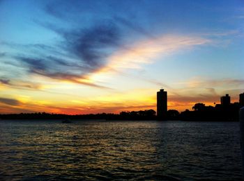 Scenic view of sea at sunset