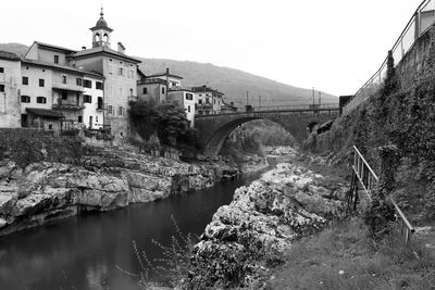 Bridge over river in town