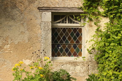 Close-up of house window