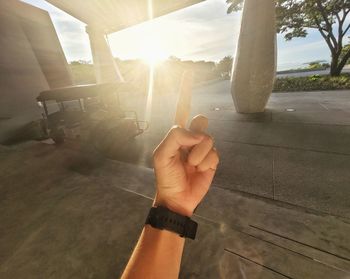 Cropped hand of man holding hands