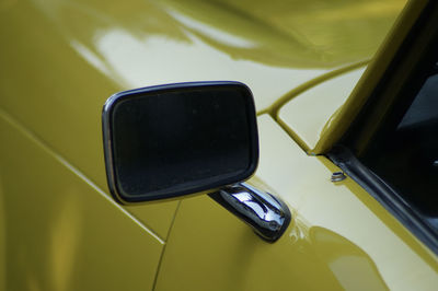 Close-up of side view mirror