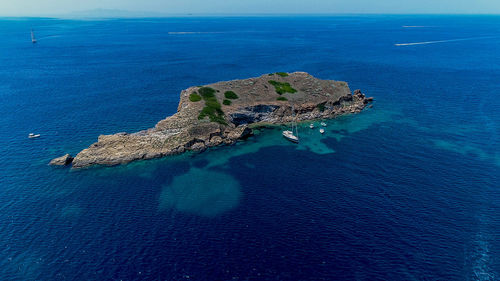 High angle view of a small island