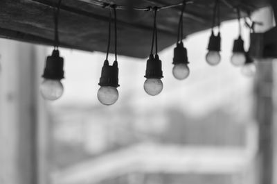 Close-up of hanging lights