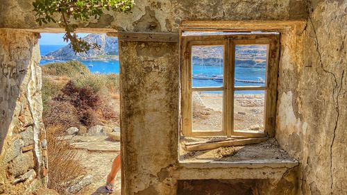 Window of old abandoned building