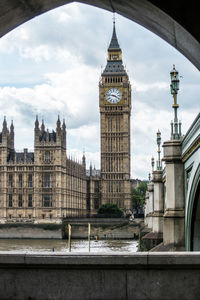 View of clock tower against cloudy sky