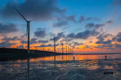 Scenic view of sea against sky at sunset