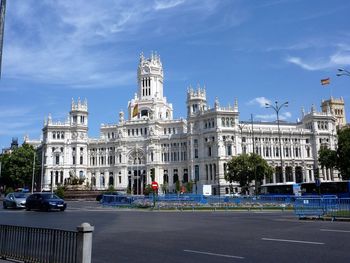 Cybele palace at plaza de cibeles against sky