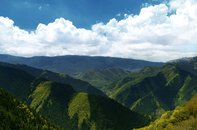 Scenic view of mountains against sky