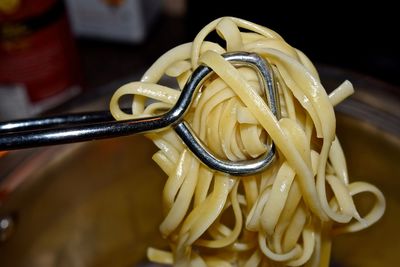 Close-up of food on pincer