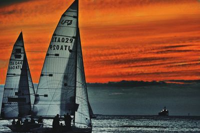 Scenic view of sea at sunset