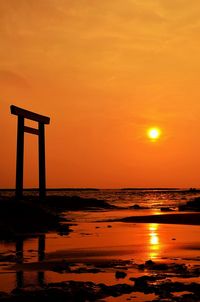 Scenic view of sea during sunset