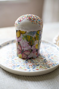 Close-up of cupcakes on table