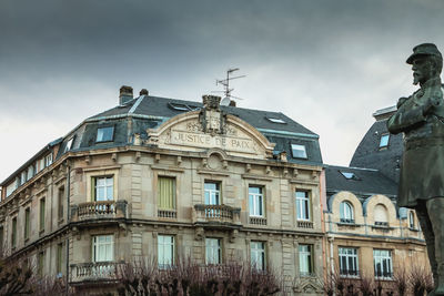 Low angle view of buildings against sky