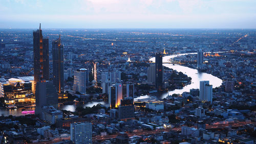 Aerial view of buildings in city