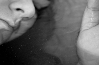 Close-up of wet person