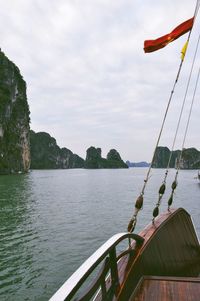 Cropped image of sailboat in halong bay against sky