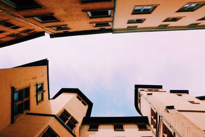 Low angle view of residential buildings against sky