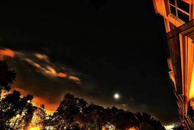 Low angle view of illuminated building