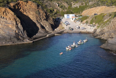 High angle view of sea