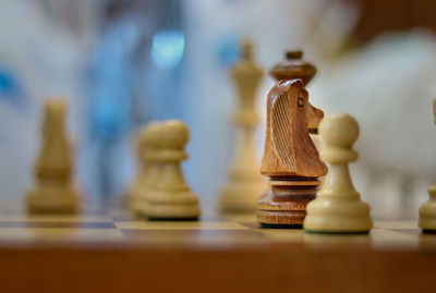 Close-up of chess pieces