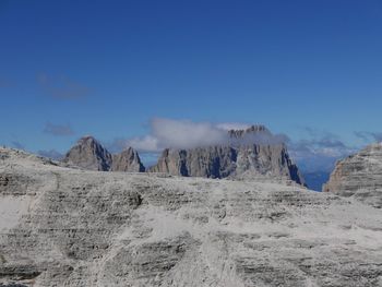 Scenic view of mountains against clear sky