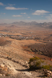 Scenic view of desert against sky