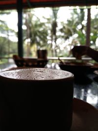 Close-up of coffee on table